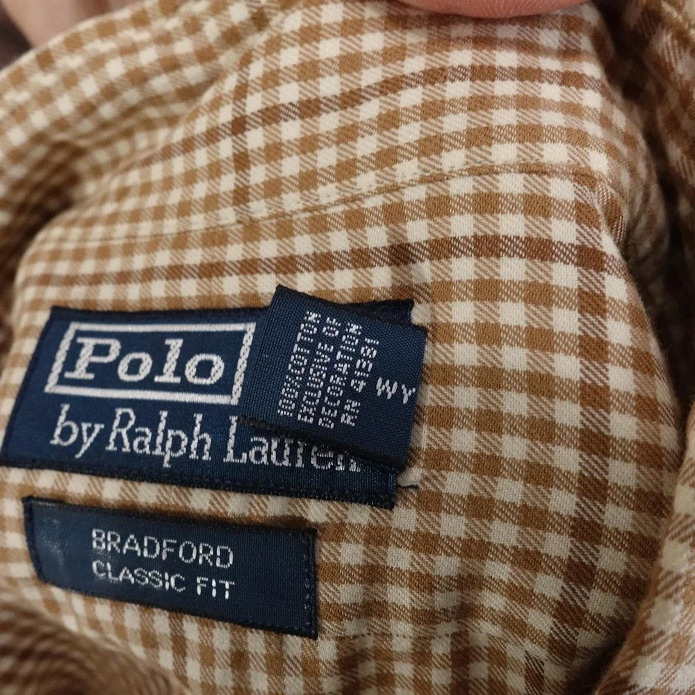 Polo Ralph Lauren Shirt Mens M Check Long Sleeve Button-Up Bradford Classic Fit